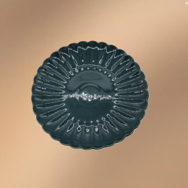 Chrysanthemum Shaped Green Porcelain Dinner Plate,Round Platter For Dessert