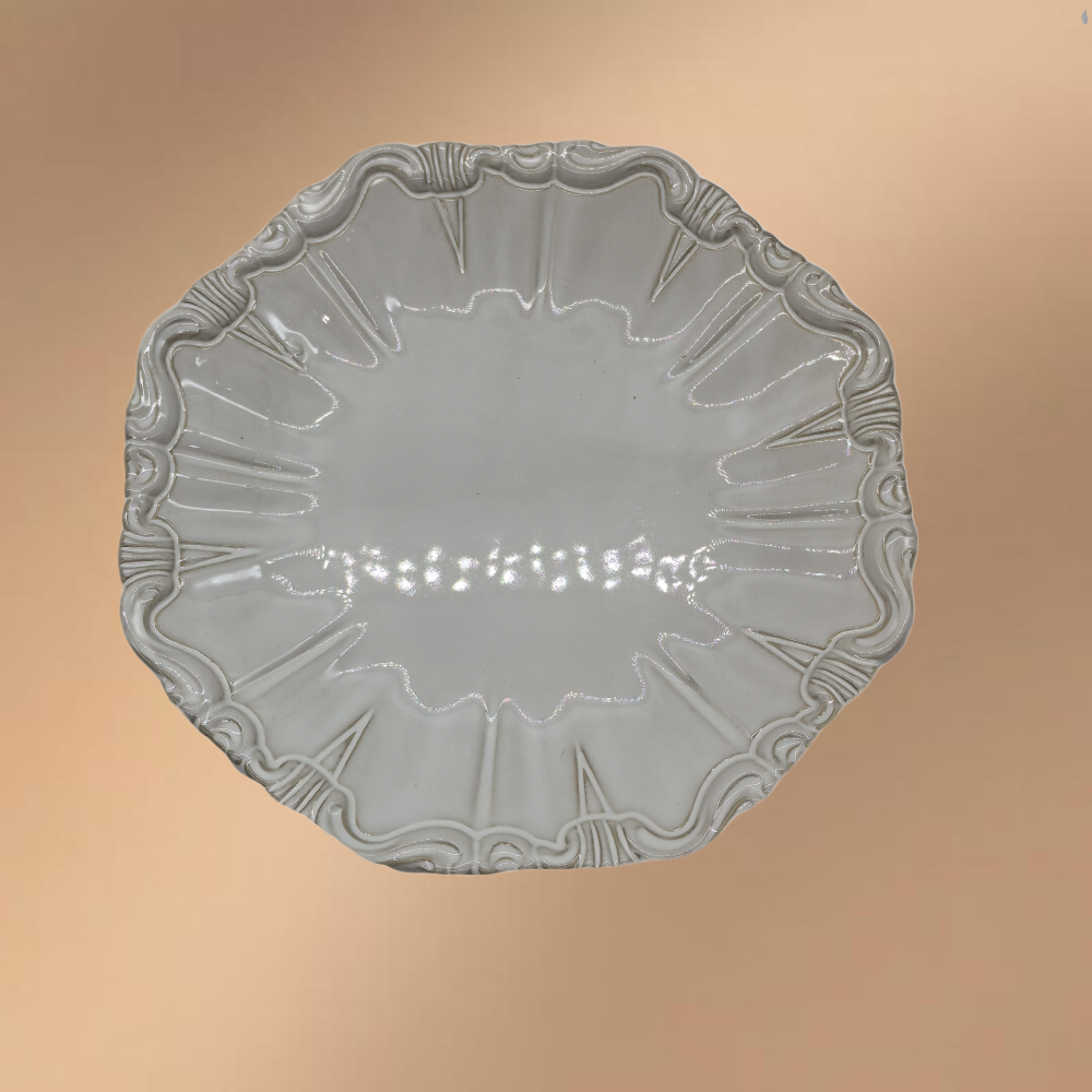 Porcelain Dinner Plate,Embossed Serving Dish