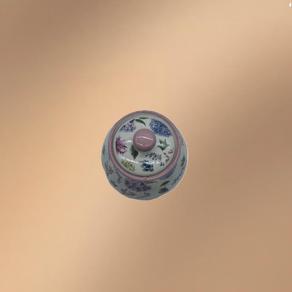 Porcelain Condiment Jar With Lid,Seasoning Jar With Floral Patterns