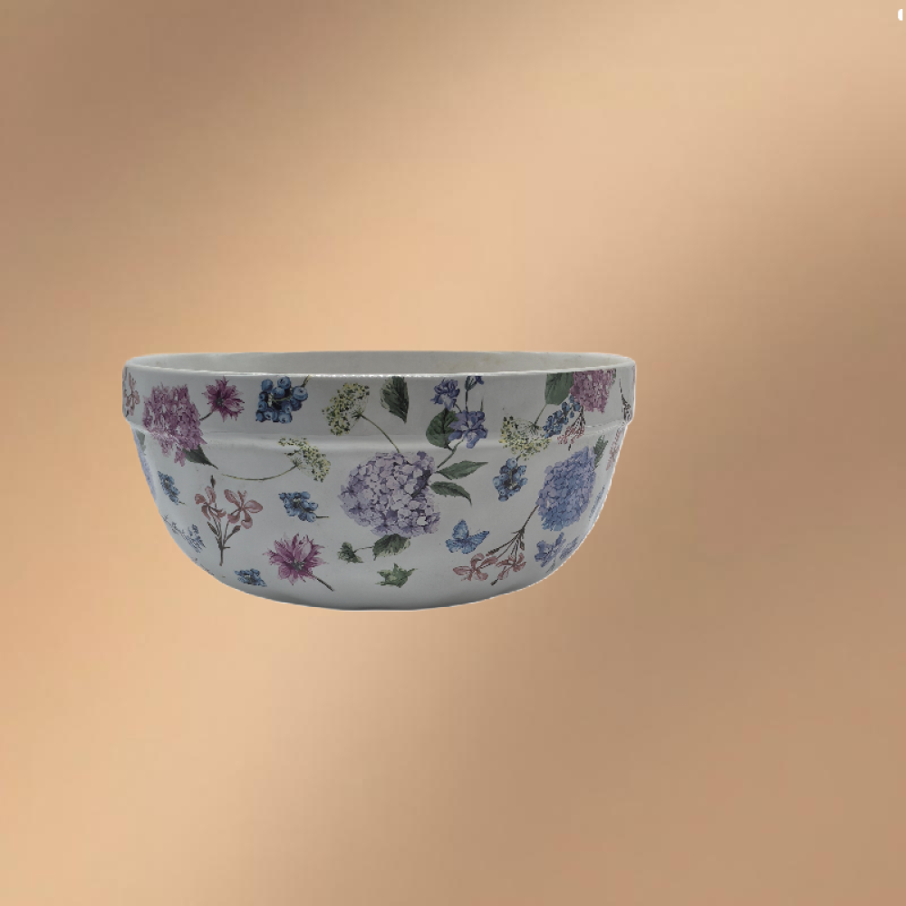 Large Porcelain Soup Bowl,Large Serving Bowl With Floral Patterns