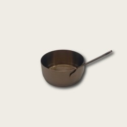 Stainless Steel Golden-Handled Dipping Dish