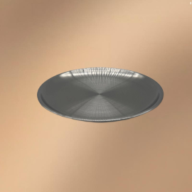 Silver Stainless Steel Round Snack Plate