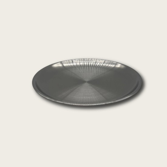 Silver Stainless Steel Round Snack Plate