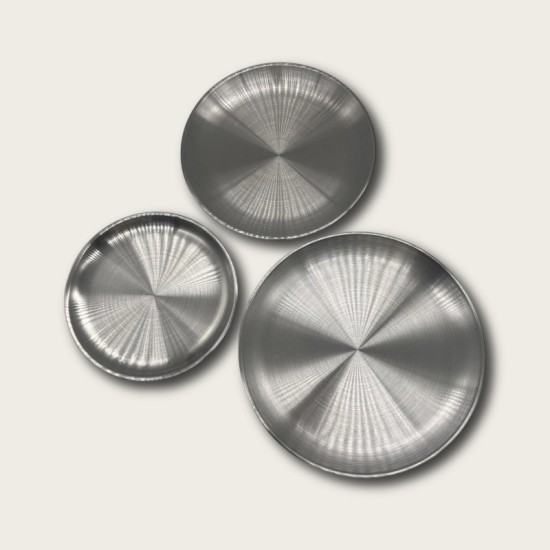 Silver Stainless Steel Round Snack Plate