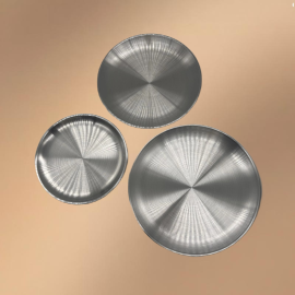 Silver Stainless Steel Round Snack Plate Silver Stainless Steel Round Snack Plate