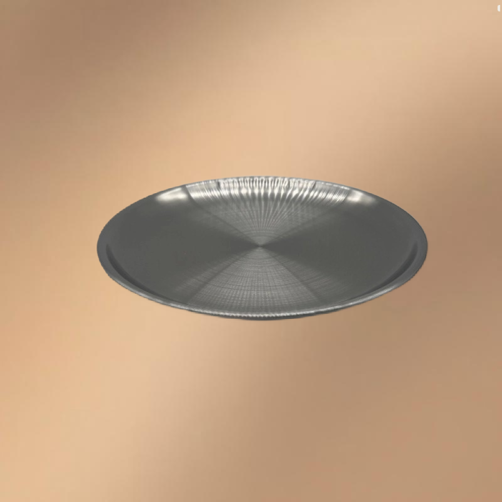 Silver Stainless Steel Round Snack Plate