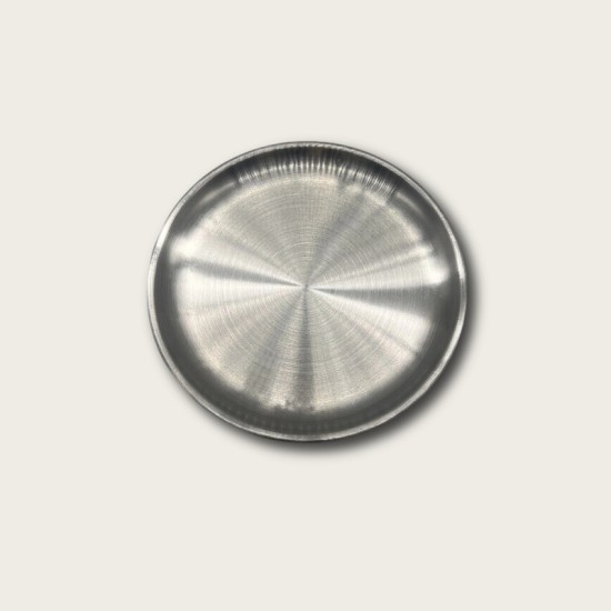 Silver Stainless Steel Round Snack Plate