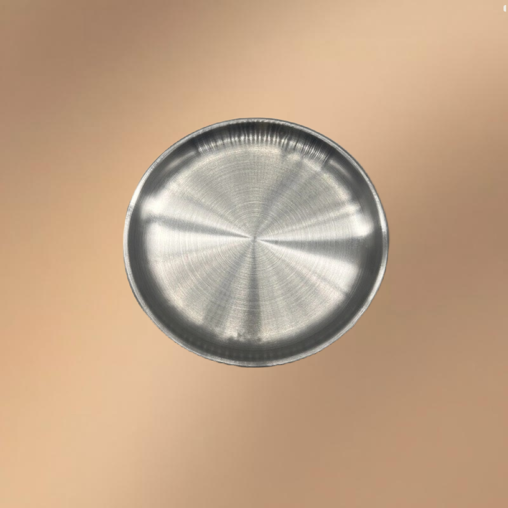 Silver Stainless Steel Round Snack Plate