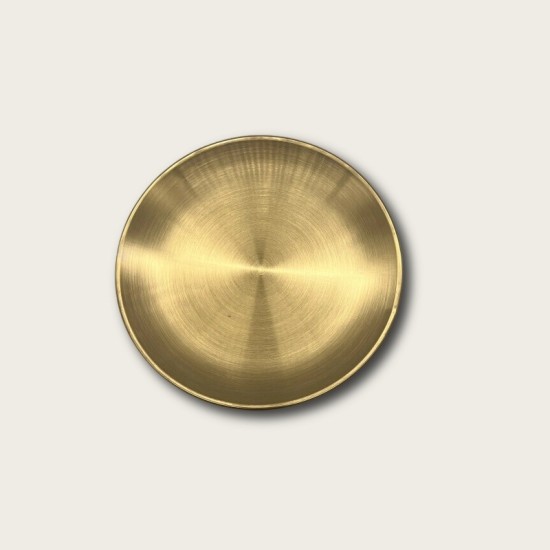 Golden Stainless Steel Round Snack Plate