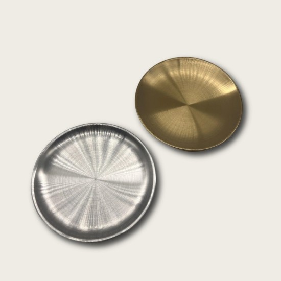 Golden Stainless Steel Round Snack Plate