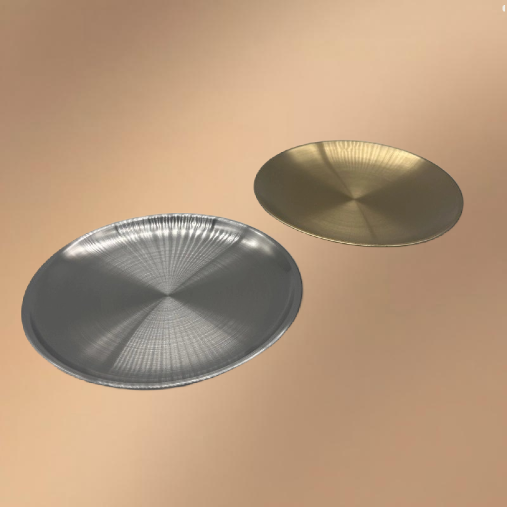 Golden Stainless Steel Round Snack Plate