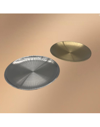 Golden Stainless Steel Round Snack Plate