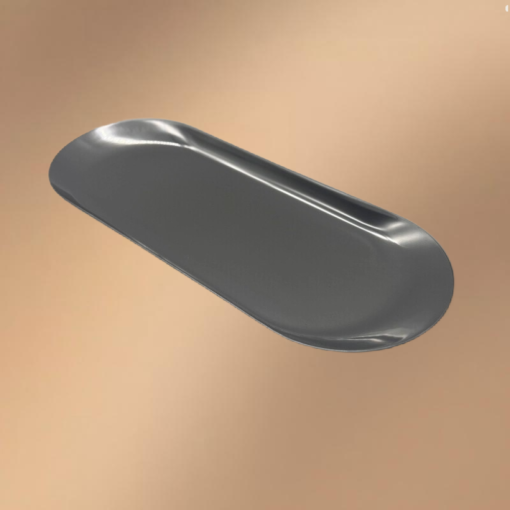 Silver Stainless Steel Oval Serving Plate