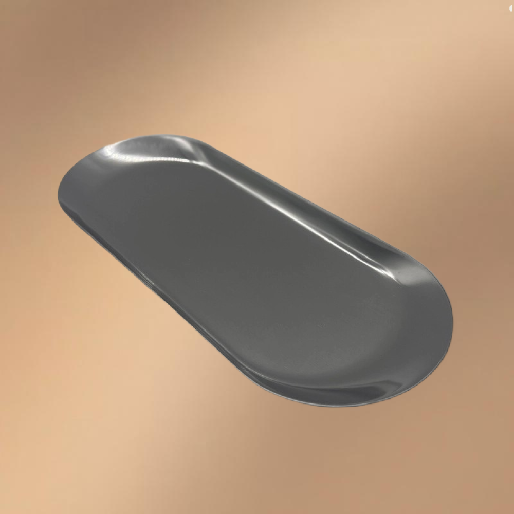 Silver Stainless Steel Oval Serving Plate