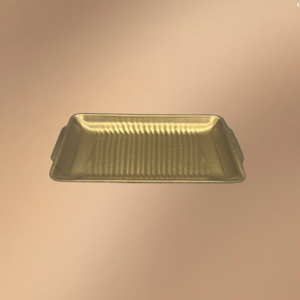 Golden Stainless Steel Rectangular Flat-Bottomed Tray