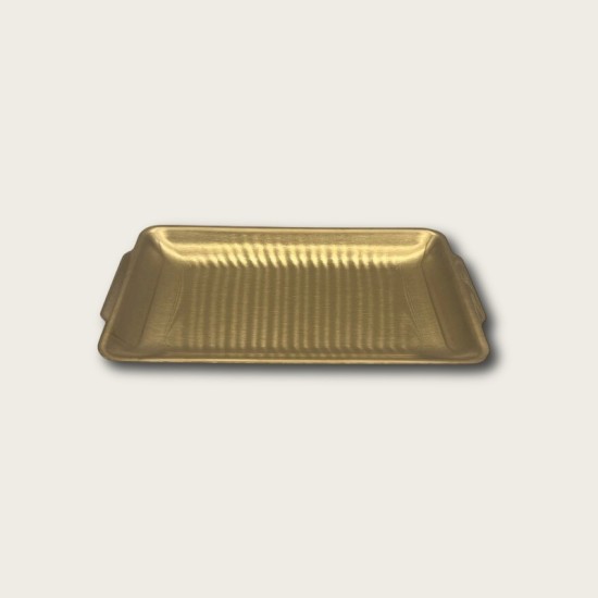 Golden Stainless Steel Rectangular Flat-Bottomed Tray