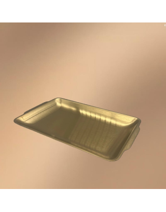 Golden Stainless Steel Rectangular Flat-Bottomed Tray