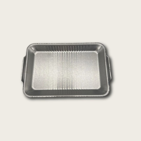 Silver Stainless Steel Rectangular Flat-Bottomed Tray