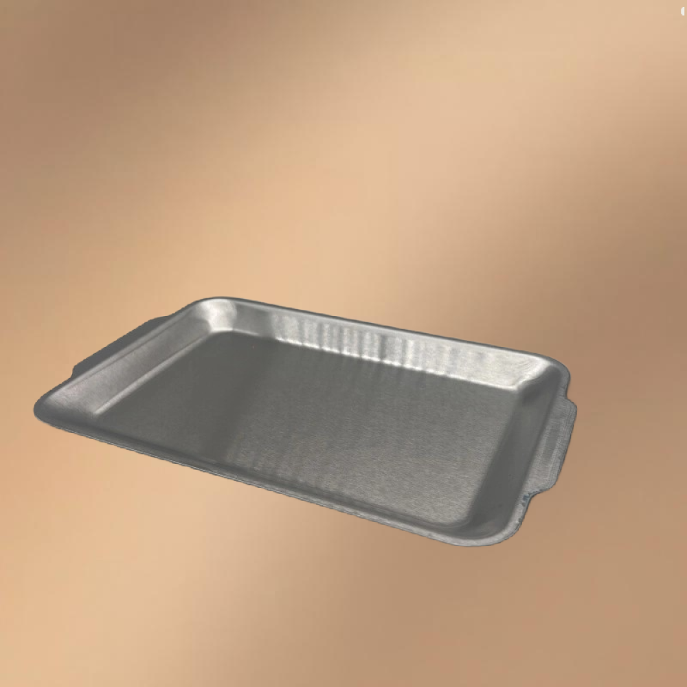 Silver Stainless Steel Rectangular Flat-Bottomed Tray
