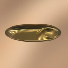 Golden Stainless Steel Compartmentalized Snack Plate