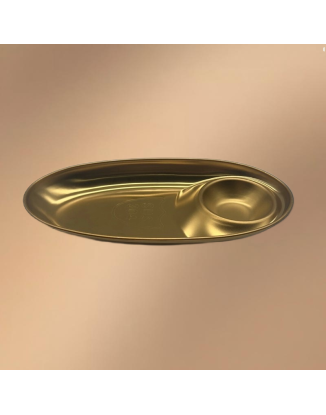 Golden Stainless Steel Compartmentalized Snack Plate