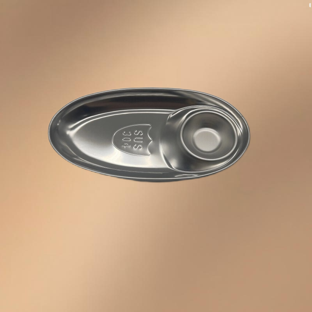 Silver Stainless Steel Compartmentalized Snack Plate Silver Stainless Steel Compartmentalized Snack Plate