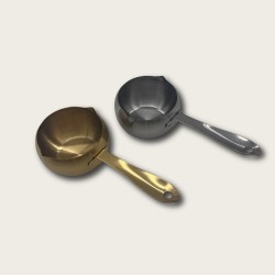 Golden Stainless Steel Drum-Shaped Oil Pan