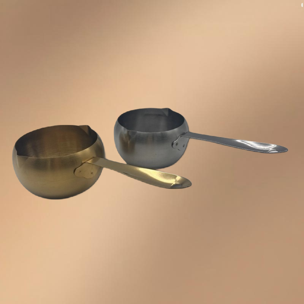 Golden Stainless Steel Drum-Shaped Oil Pan