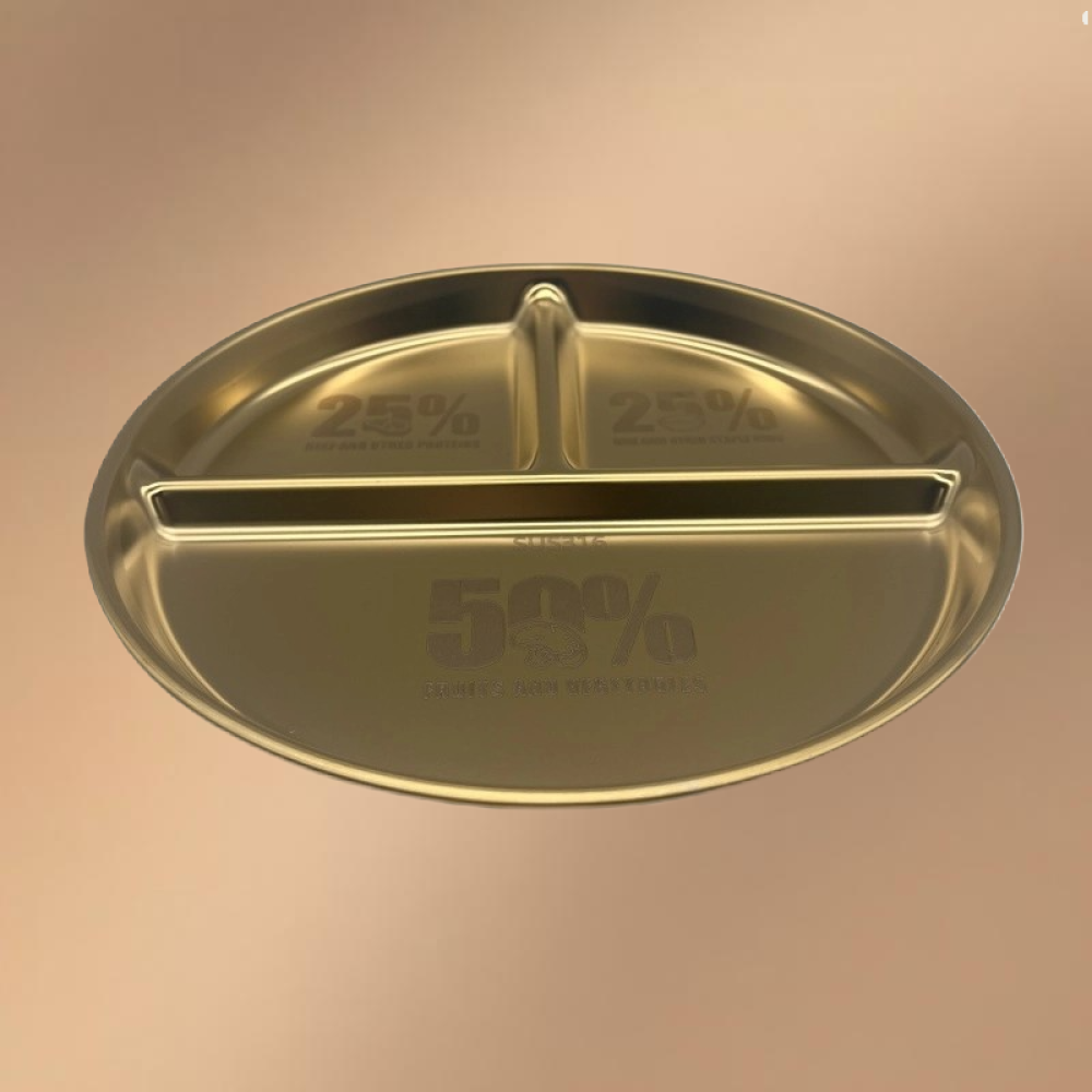 Stainless Steel Compartmentalized Thickened Dinner Plate