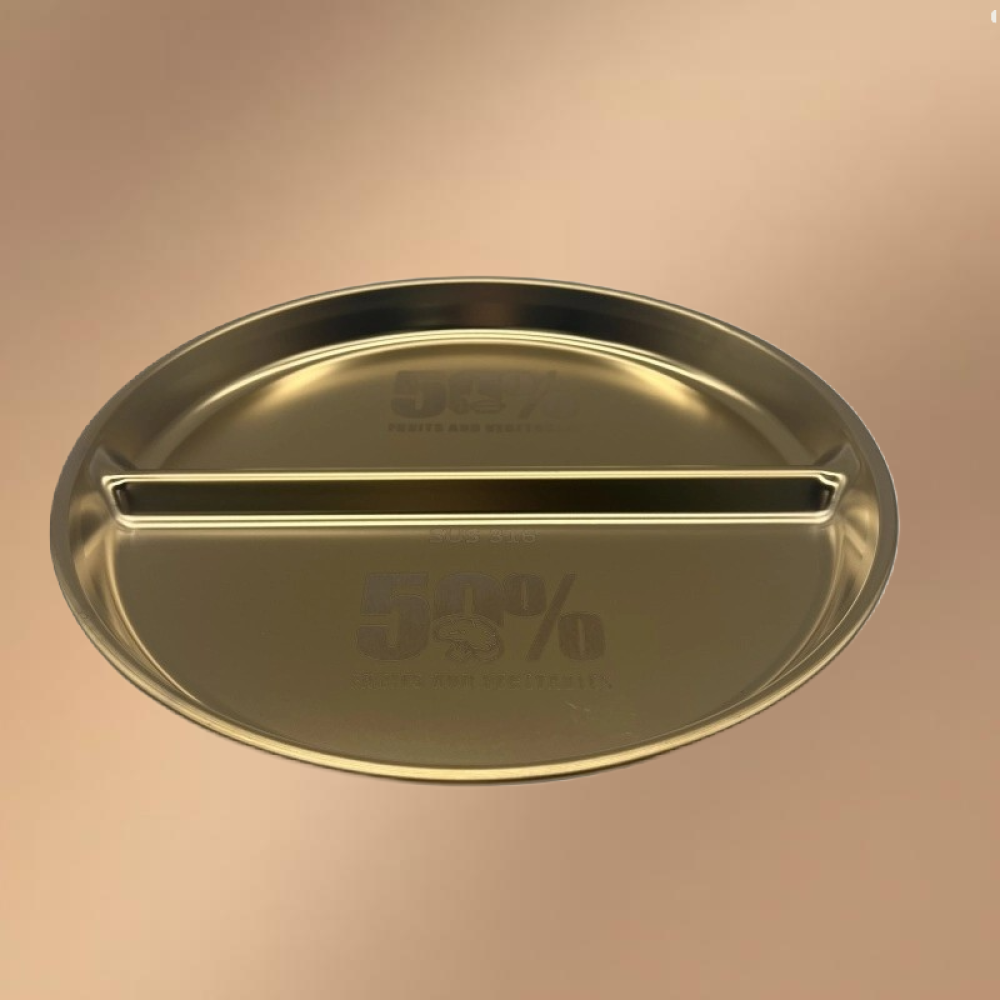 Stainless Steel Compartmentalized Thickened Dinner Plate