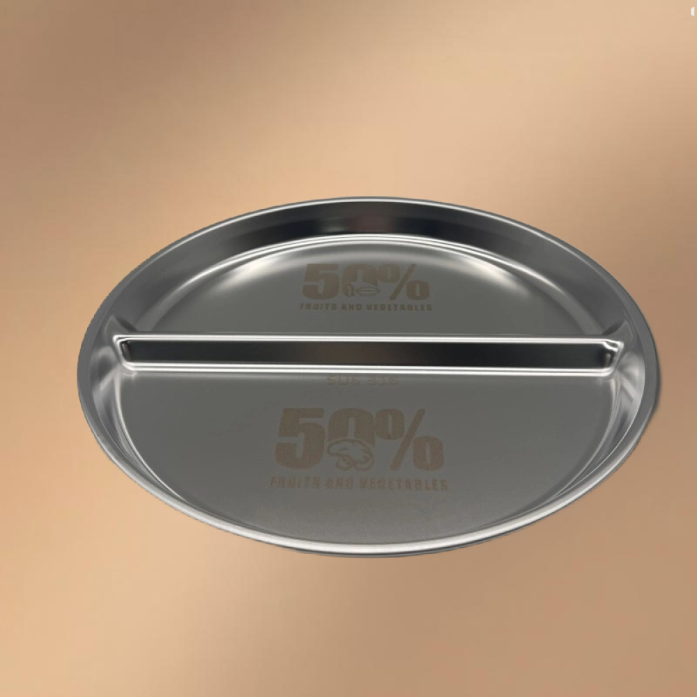 Stainless Steel Compartmentalized Thickened Dinner Plate