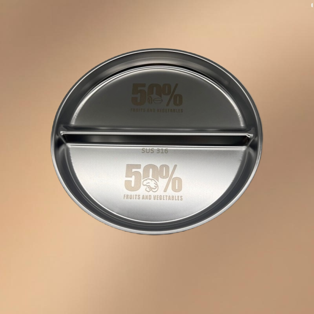 Stainless Steel Compartmentalized Thickened Dinner Plate