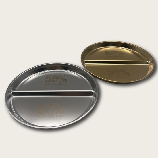 Stainless Steel Compartmentalized Thickened Dinner Plate