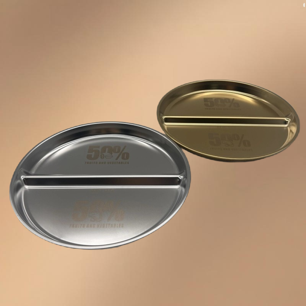 Stainless Steel Compartmentalized Thickened Dinner Plate