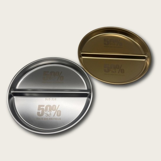 Stainless Steel Compartmentalized Thickened Dinner Plate