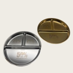 Stainless Steel Compartmentalized Thickened Dinner Plate