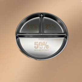 Stainless Steel Compartmentalized Thickened Dinner Plate Stainless Steel Compartmentalized Thickened Dinner Plate