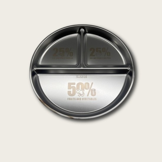 Stainless Steel Compartmentalized Thickened Dinner Plate