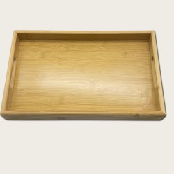 Large Rectangular Wooden And Bamboo Dinner Plate