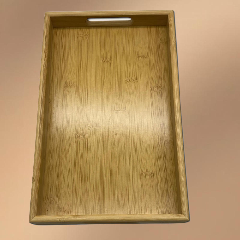 Medium-Sized Wooden And Bamboo Rectangular Dinner Plate