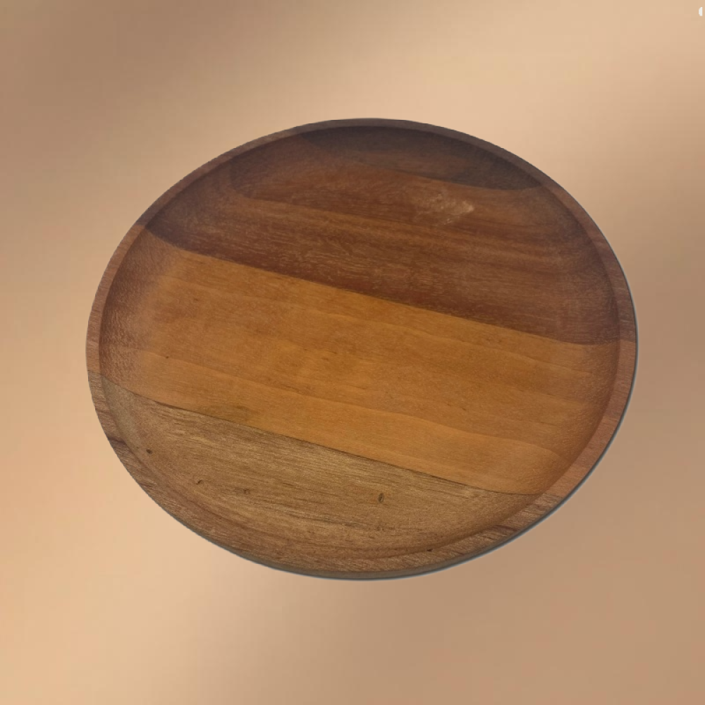 Medium-Sized Round Wooden Tray