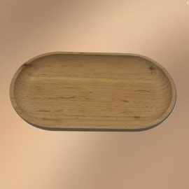 Medium-Sized Round Wooden Tray