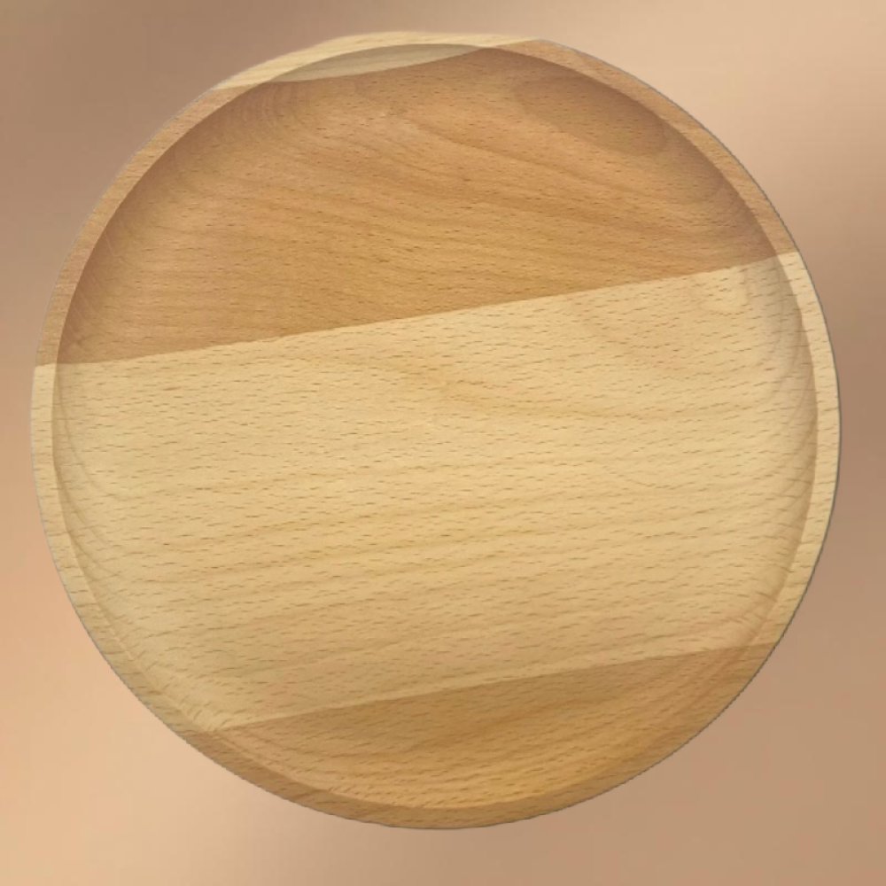 Large Round Wooden Tray
