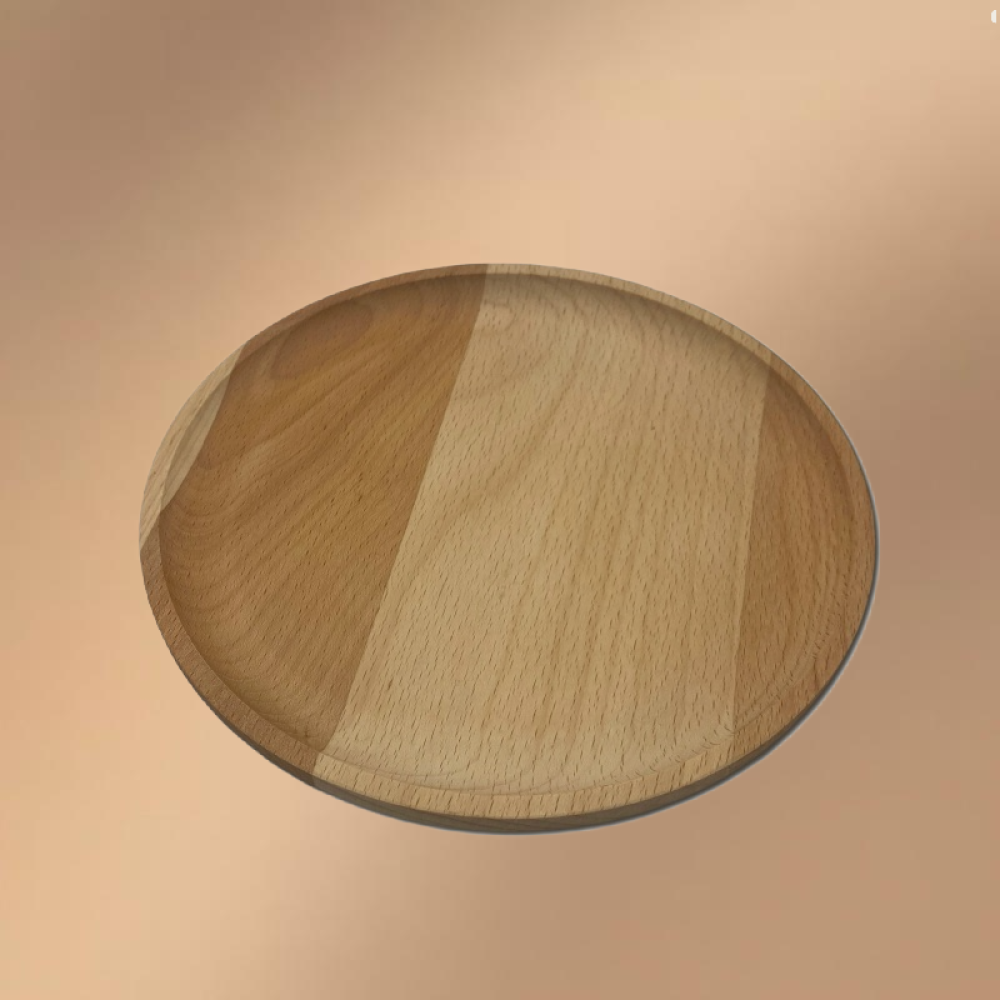 Large Round Wooden Tray