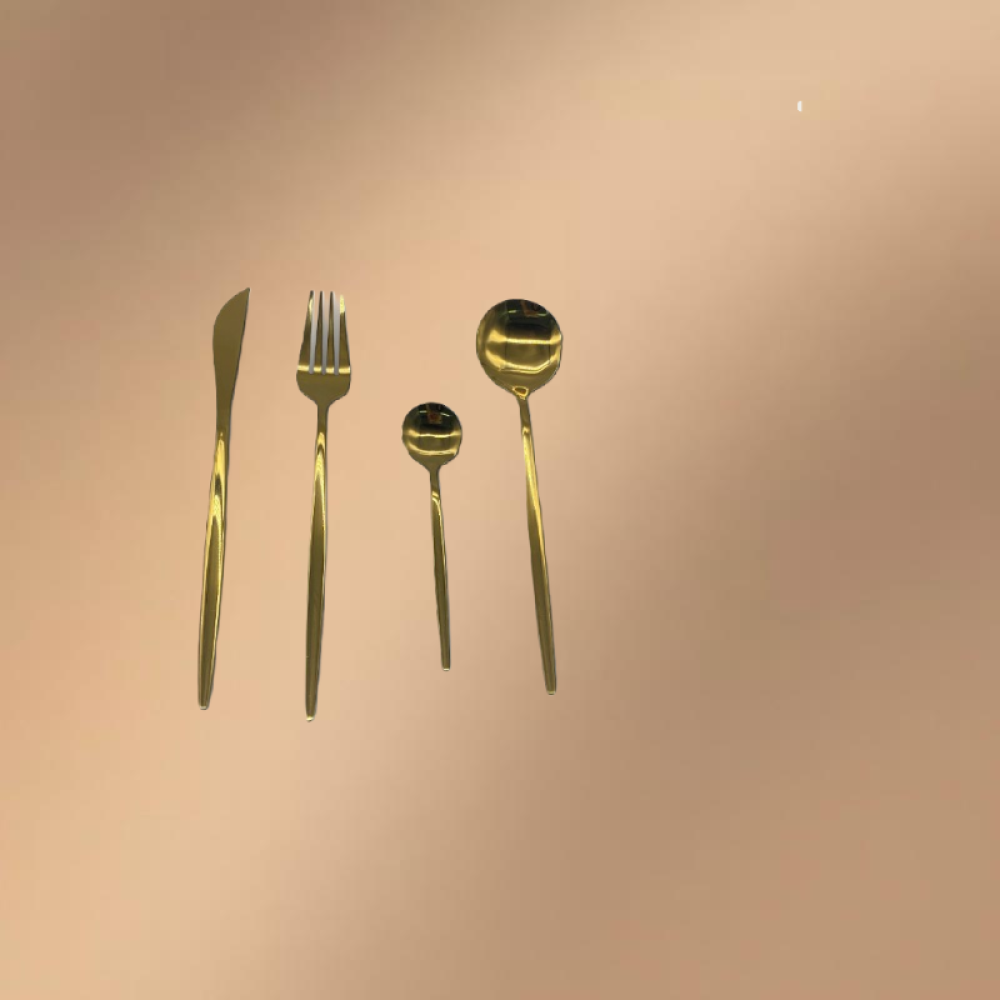 Gold Stainless Steel Set Of Western Dining Tableware Gift Box