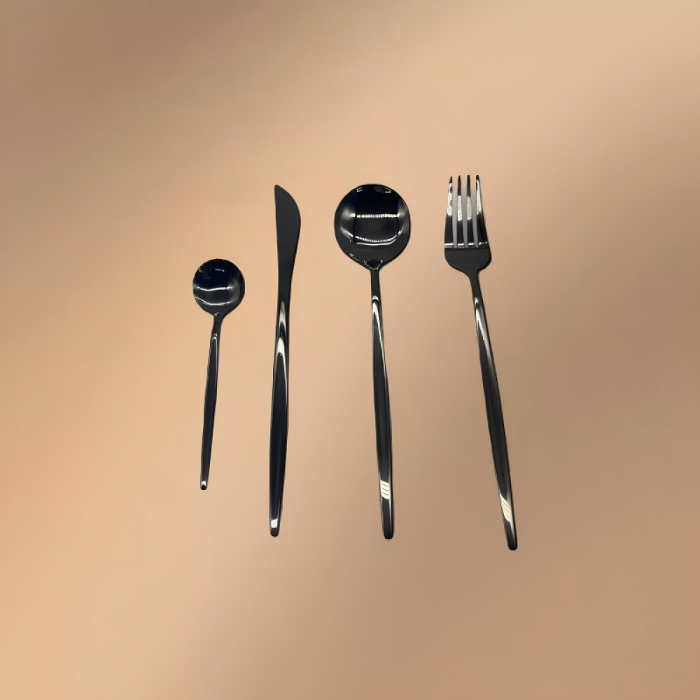 16-Piece Black Stainless Steel Western Dining Set