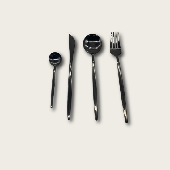 16-Piece Black Stainless Steel Western Dining Set