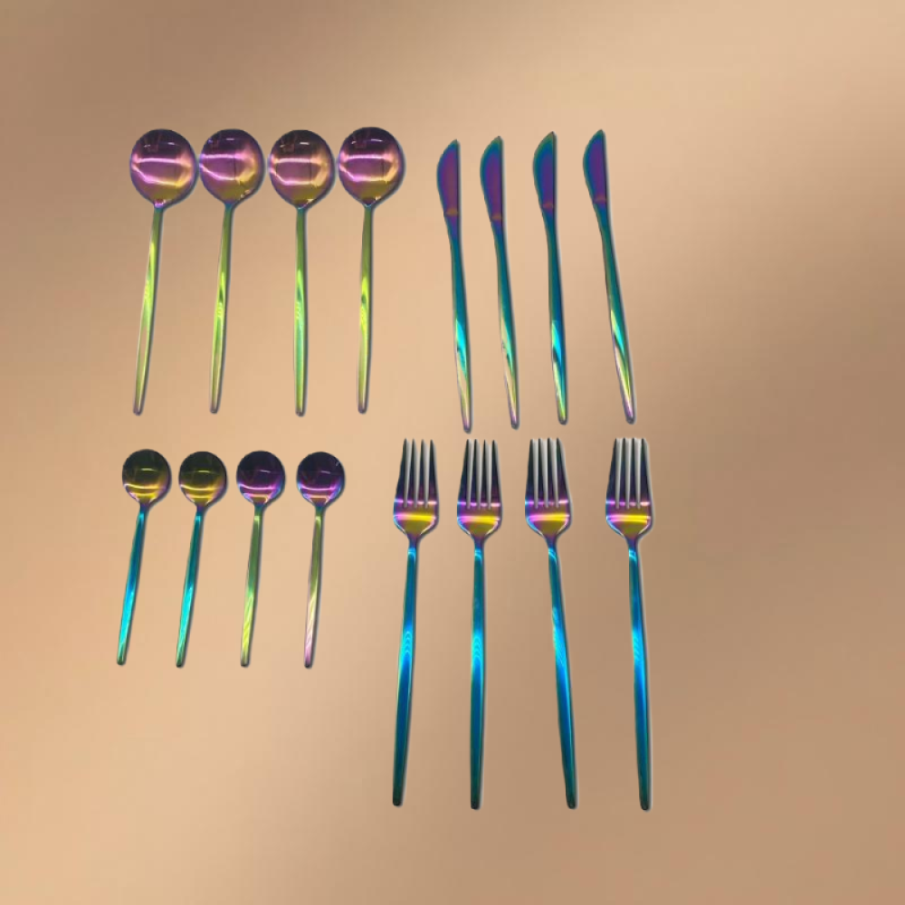 Colorful Stainless Steel 16-piece Western Dining Set