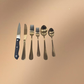 Rose Gold Stainless Steel 24-Piece Tableware Set For Western Cuisine