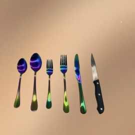 Colorful Stainless Steel 24-piece Western Dining Set